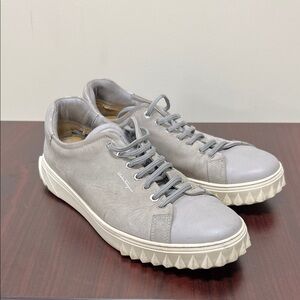 Salvatore Ferragamo Gray Leather Sneakers